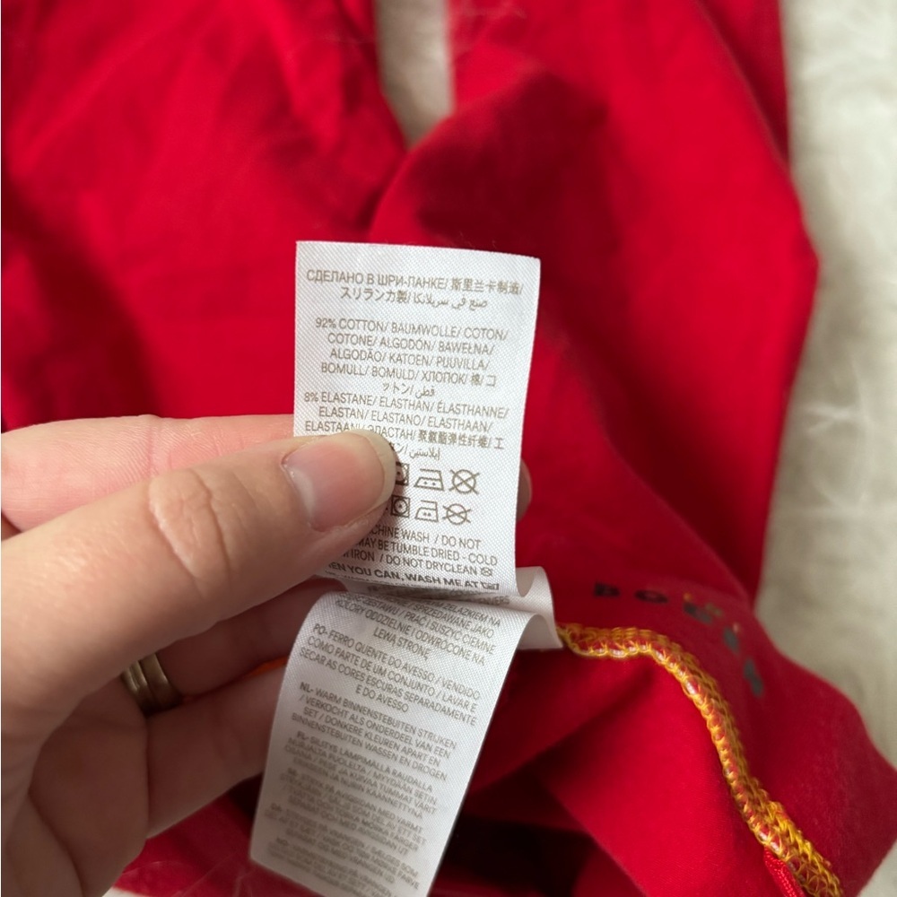 Mini Boden Red and Yellow Kids Capri Leggings - Picture 4 of 4
